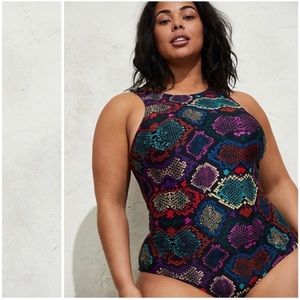 Torrid Snake Print Multicolor One Piece Swimsuit size 3X